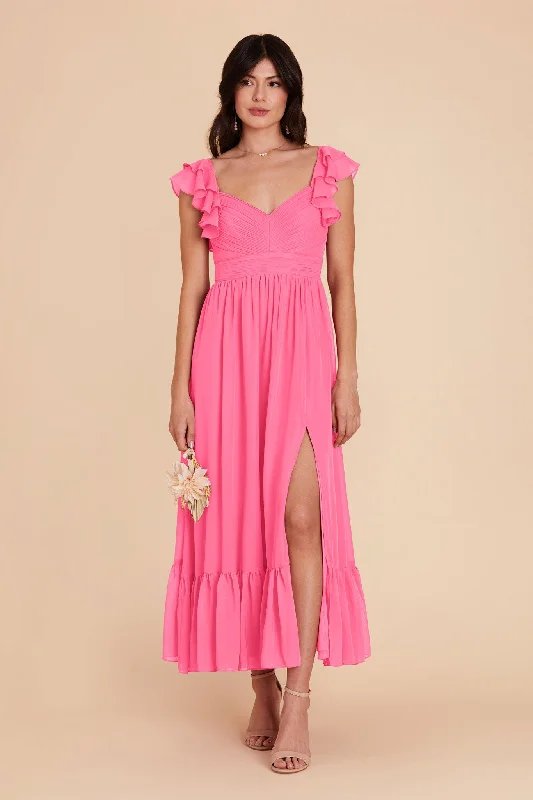 Sustainable fashion for stylish women   Michelle Chiffon Dress - Bon Bon Pink