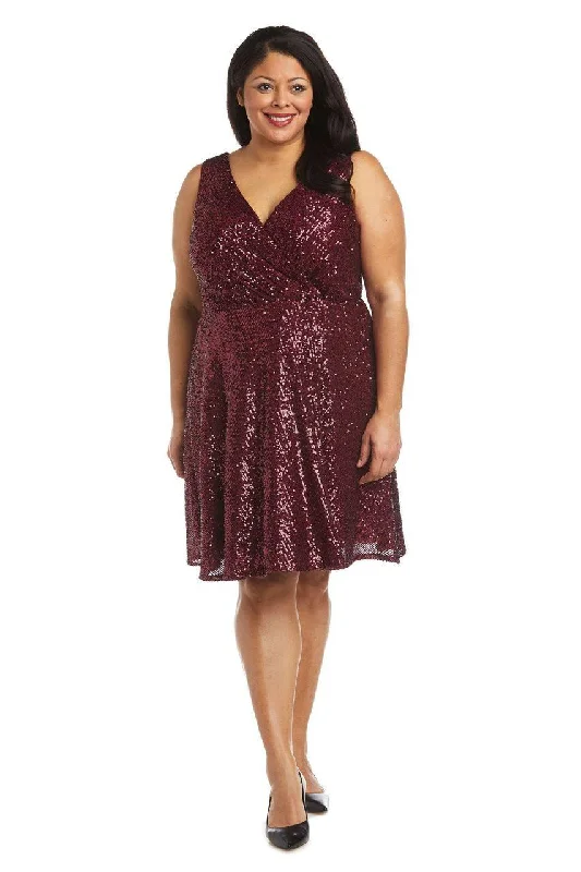 Perfect fashion pieces for the busy woman Morgan & Co 12889WM Plus Size Short Sequin Dress Perfect fashion pieces for the busy woman Morgan & Co 12889WM Plus Size Short Sequin Dress