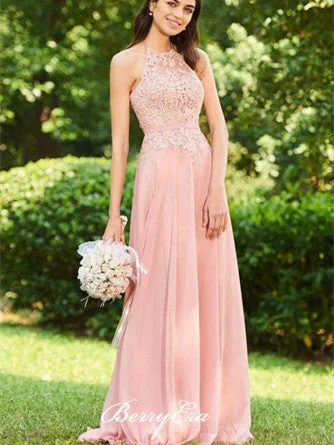 Feminine silhouettes for the modern woman Pink Lace Top Chiffon Long Bridesmaid Dresses, Lovely Bridesmaid Dresses Feminine silhouettes for the modern woman Pink Lace Top Chiffon Long Bridesmaid Dresses, Lovely Bridesmaid Dresses