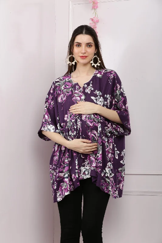 Elevate your look with premium women’s wear Pretty Amethyst Floral Maternity & Nursing Kaftan Top Elevate your look with premium women’s wear Pretty Amethyst Floral Maternity & Nursing Kaftan Top