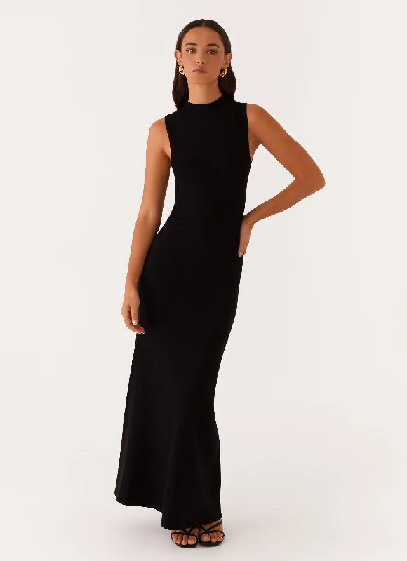 Effortlessly stylish outfits for the modern woman   Prove It Knit Maxi Dress - Black