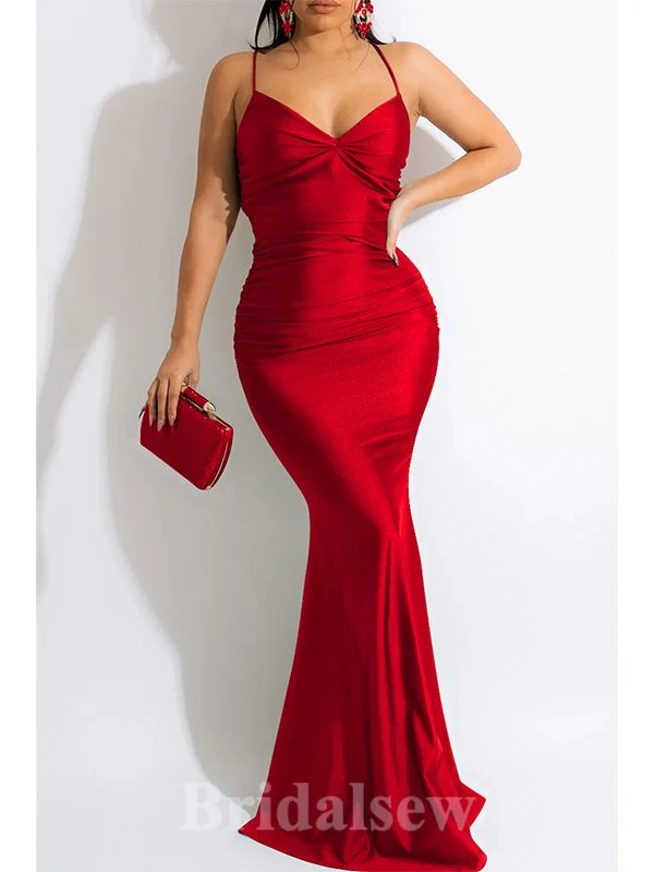 Curated collections for modern, fashionable women Red Spaghetti Straps Mermaid Elegant Formal Black Girls Slay Satin Evening Long Prom Dresses PD1377 Curated collections for modern, fashionable women Red Spaghetti Straps Mermaid Elegant Formal Black Girls Slay Satin Evening Long Prom Dresses PD1377