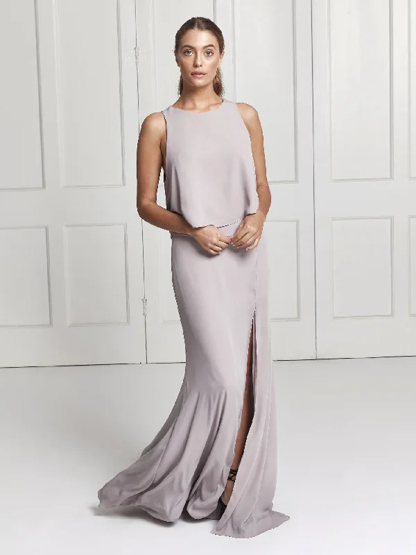 Sleek and sophisticated fashion for modern women   Rosie skirt & top set - Lilac grey