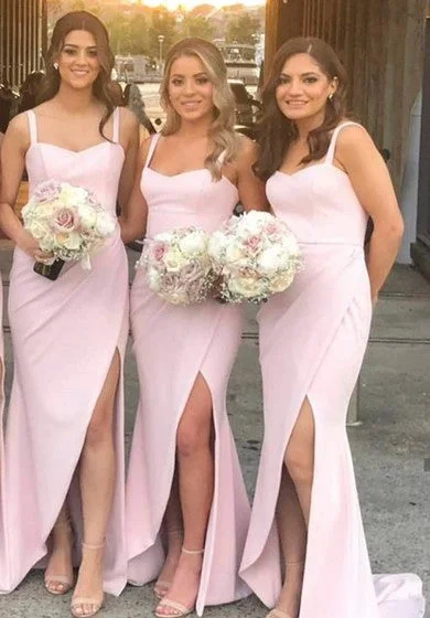 Stylish women’s clothing designed for comfort Simple Straps Sweetheart Trumpt Bridesmaid Dress With Front Split And Ruching Stylish women’s clothing designed for comfort Simple Straps Sweetheart Trumpt Bridesmaid Dress With Front Split And Ruching