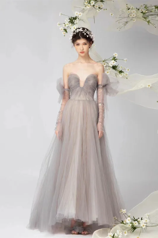 Women’s fashion that reflects your personality   Sweetheart Fairy Tulle A-line Gown, Wedding Dresses, Unique Ball Gown, Newest Prom Dresses