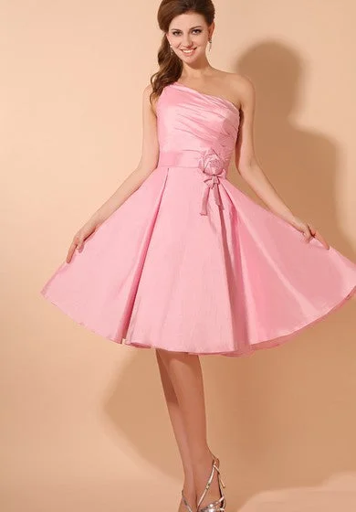 Trendy women’s clothing that suits every taste   Taffeta Strapless Short Dress With Ruching Top and Flower