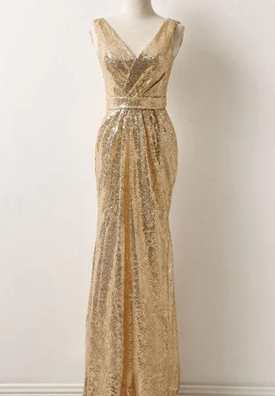 Stylish plus-size clothing for women   V-Neck Sleeveless Sequins Dress With Draping