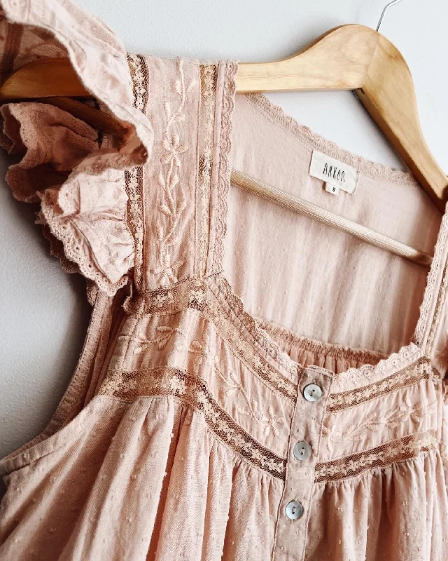 Modern fashion pieces designed for all women   100% RECYCLED COTTON - ALICE DRESS -  ROSE BLUSH