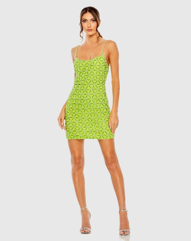Chic and comfortable clothing for busy women   Scoop Neck Embellished Mini Dress