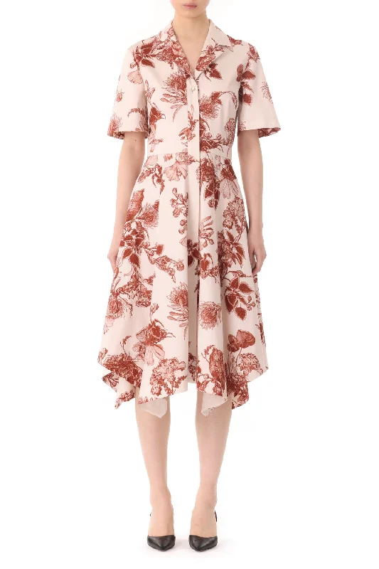 Feminine silhouettes for the modern woman   FOREST FLORAL PRINTED SHIRTDRESS WITH HANDKERCHIEF