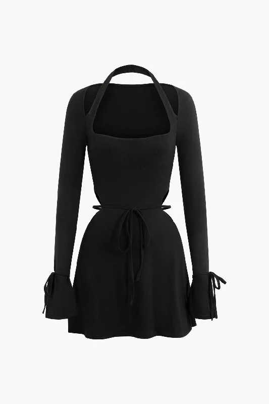 Designer-inspired women’s fashion at affordable prices Square Neck Halter Tie Bell Sleeve Mini Dress Designer-inspired women’s fashion at affordable prices Square Neck Halter Tie Bell Sleeve Mini Dress