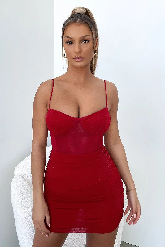 Chic for every occasion and style   Meika Dress - Red Shimmer