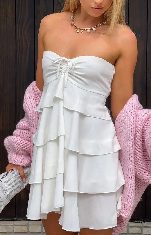 A perfect wardrobe for fashionable women   Miller White Strapless Mini Dress