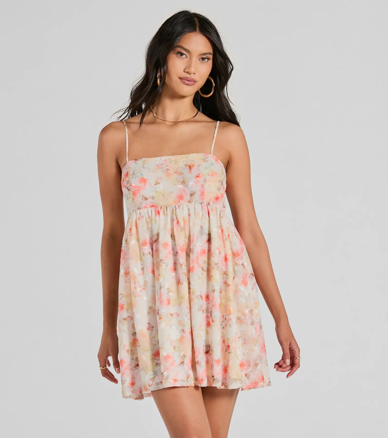 Modern fashion pieces designed for all women Secret Garden Floral Chiffon Babydoll Dress Modern fashion pieces designed for all women Secret Garden Floral Chiffon Babydoll Dress