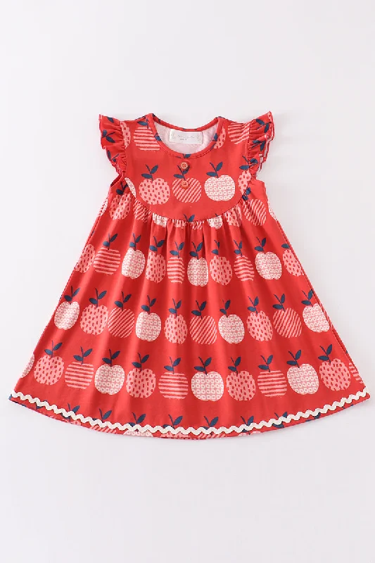 Fashionable women’s clothing that makes you shine   Platinum Apple print ruffle dress