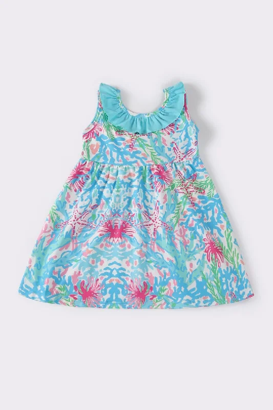 Curated collections for modern, fashionable women   Blue floral ruffle dress