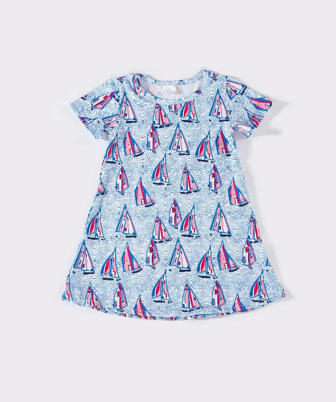 A perfect wardrobe for fashionable women   Blue sailboat dress