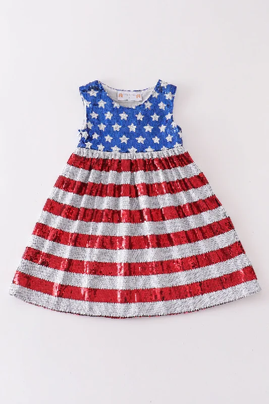 Stylish clothing designed to flatter every woman   Patriotic sequin girl dress