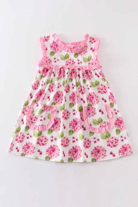 Fashionable, yet affordable women’s apparel   Pink floral print ruffle dress
