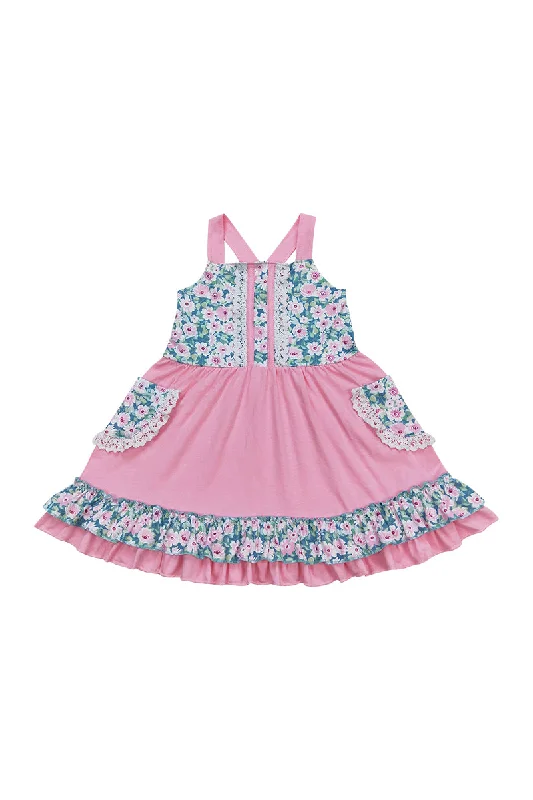 Fashionable clothing that fits every occasion   Pink floral strap ruffle dress