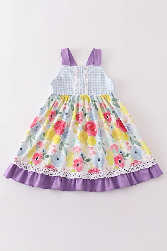 Chic, modern fashion for empowered women   Purple floral print dress