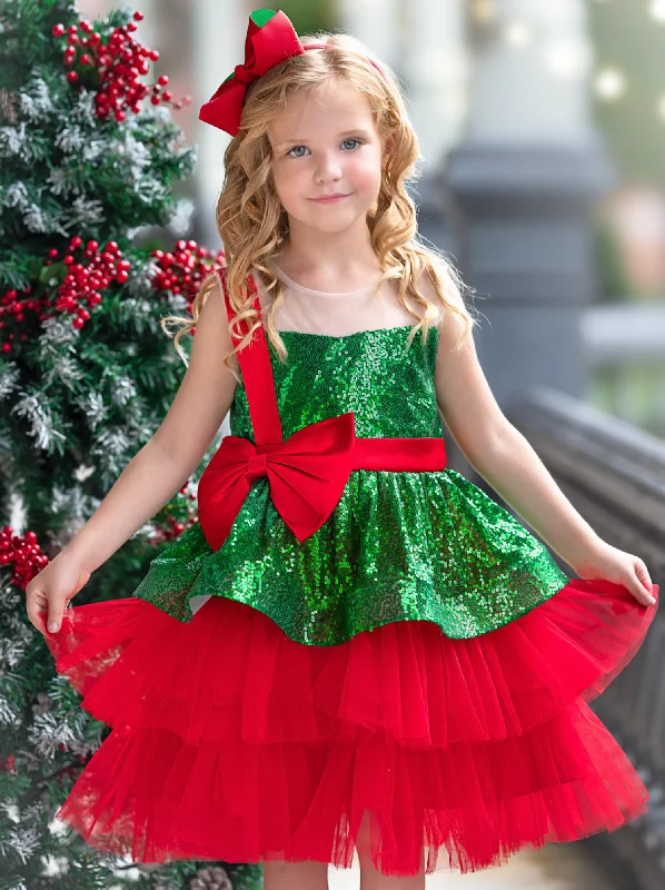 Women’s fashion that reflects your personality Sparkling Evergreen Christmas Bow Tulle Dress Women’s fashion that reflects your personality Sparkling Evergreen Christmas Bow Tulle Dress