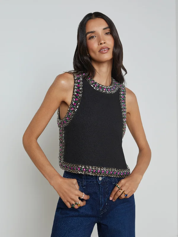 Comfortable yet stylish outfits for women on the go   Bastia Embellished Tank