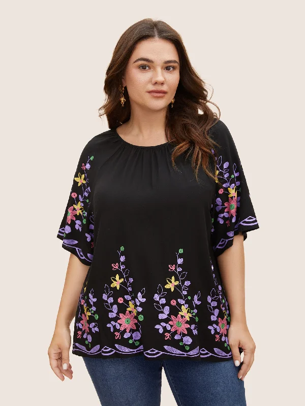 Comfortable yet stylish outfits for women on the go Boho Print Gathered Ruffle Sleeve Blouse Comfortable yet stylish outfits for women on the go Boho Print Gathered Ruffle Sleeve Blouse