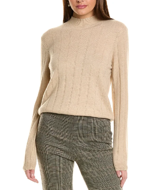 Stylish clothing designed to flatter every woman   Amicale Cashmere Wide Rib Cashmere Sweater
