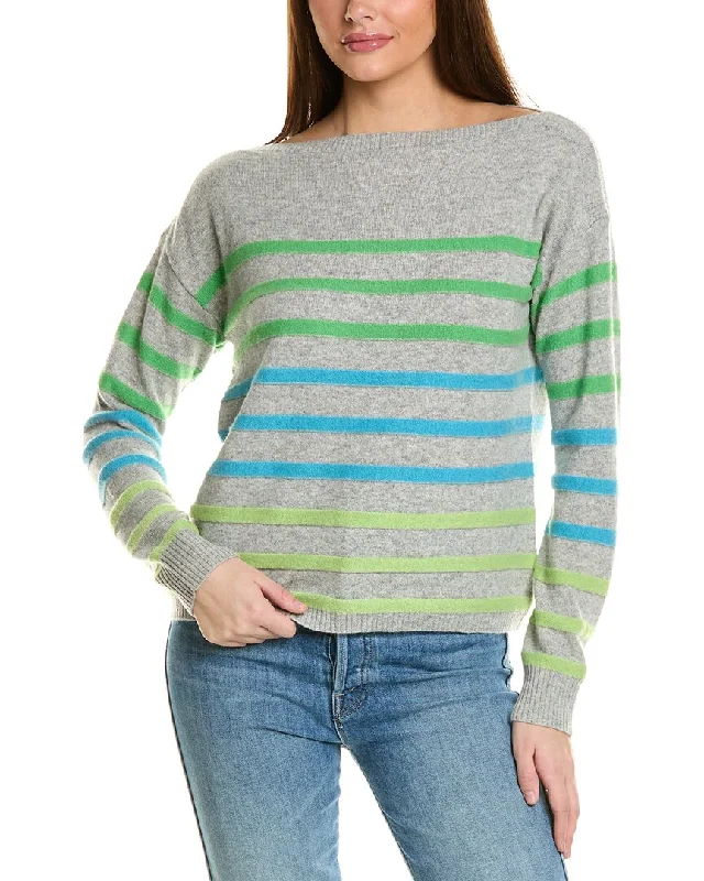 Versatile outfits to transition from day to night   Collaboration Courtney Raised Stripe Cashmere Sweater