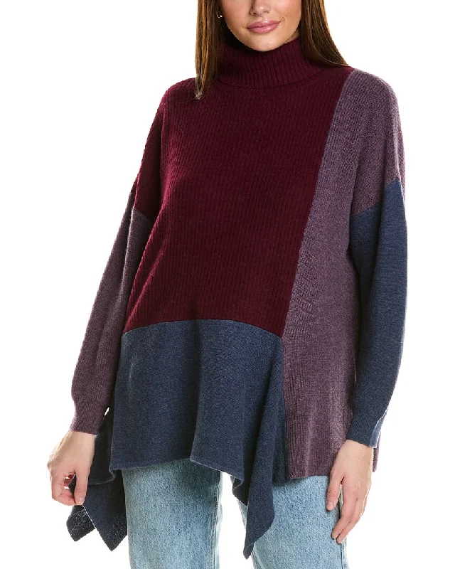 Cozy women’s clothing for the colder months   Collaboration Cowl Neck Mixed Media Cashmere Sweater