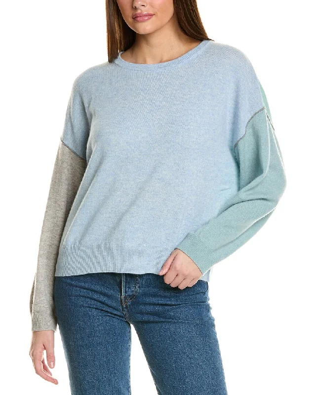 Elegant evening wear for special events   Collaboration Hannah Drop-Shoulder Colorblocked Cashmere Sweater