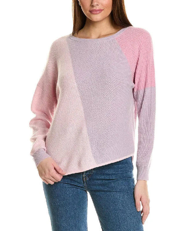 Elevate your style with fashionable women’s clothing   Collaboration Mixed Media Crewneck Cashmere Sweater