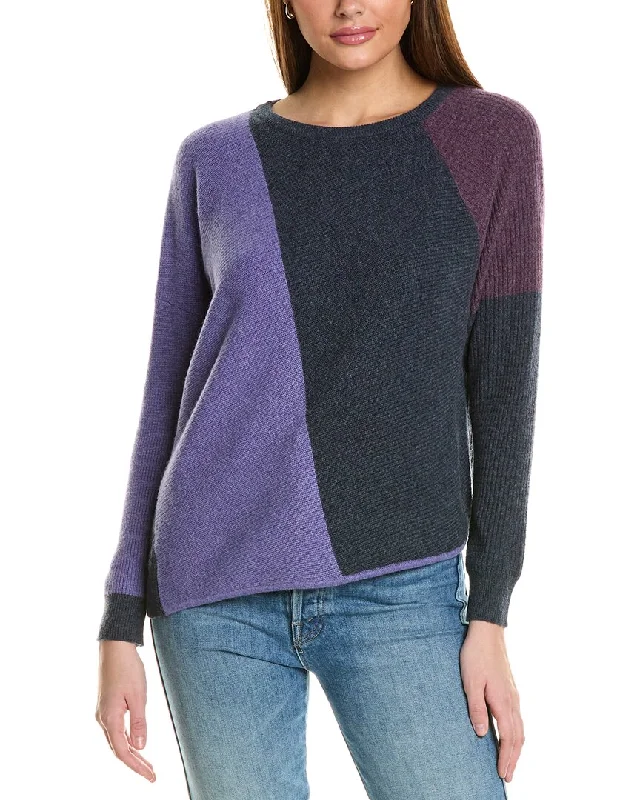 Timeless clothing pieces every woman should own   Collaboration Mixed Media Crewneck Cashmere Sweater