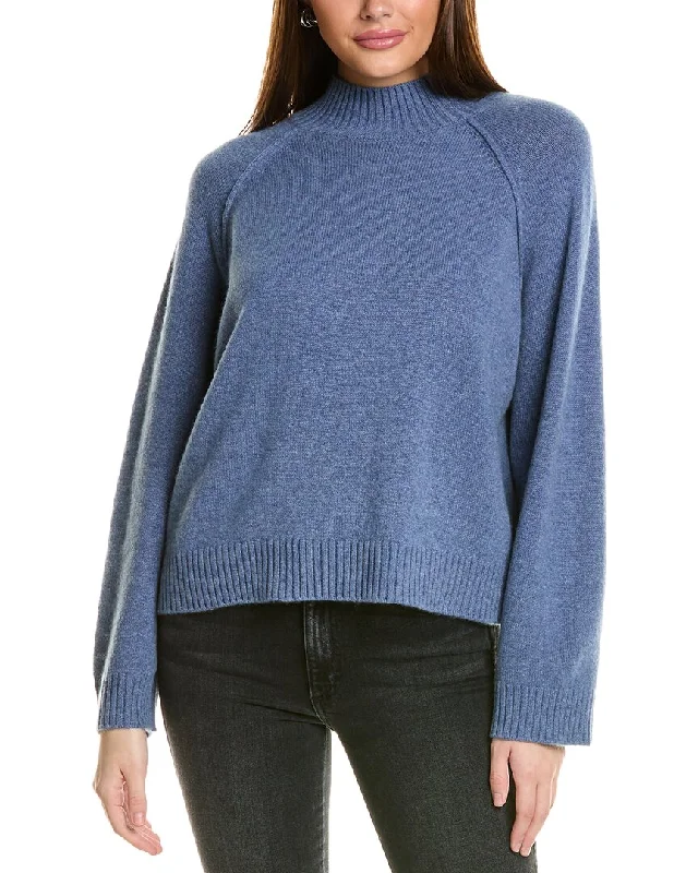 A perfect wardrobe for fashionable women   Collaboration Serena Boxy Mock Neck Cashmere Sweater