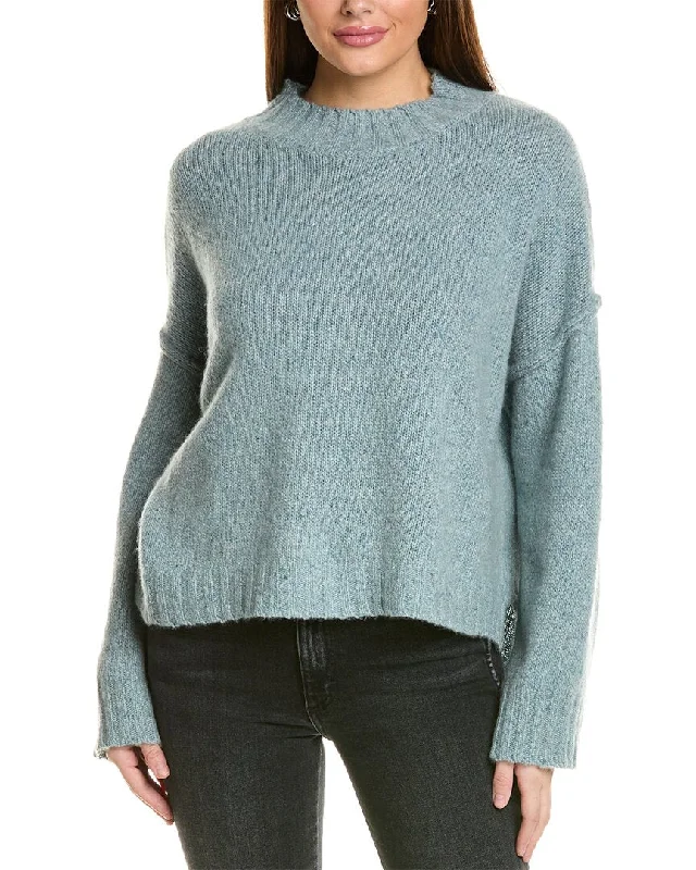 Summer-ready fashion for stylish women   Collaboration Slub Chunky Mock Neck Cashmere Sweater