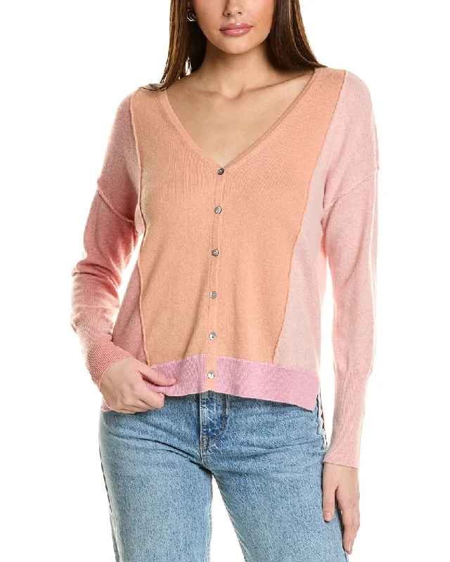 Bold and beautiful clothing for every woman   Collaboration Taylor Vertical Blocked Cashmere Cardigan