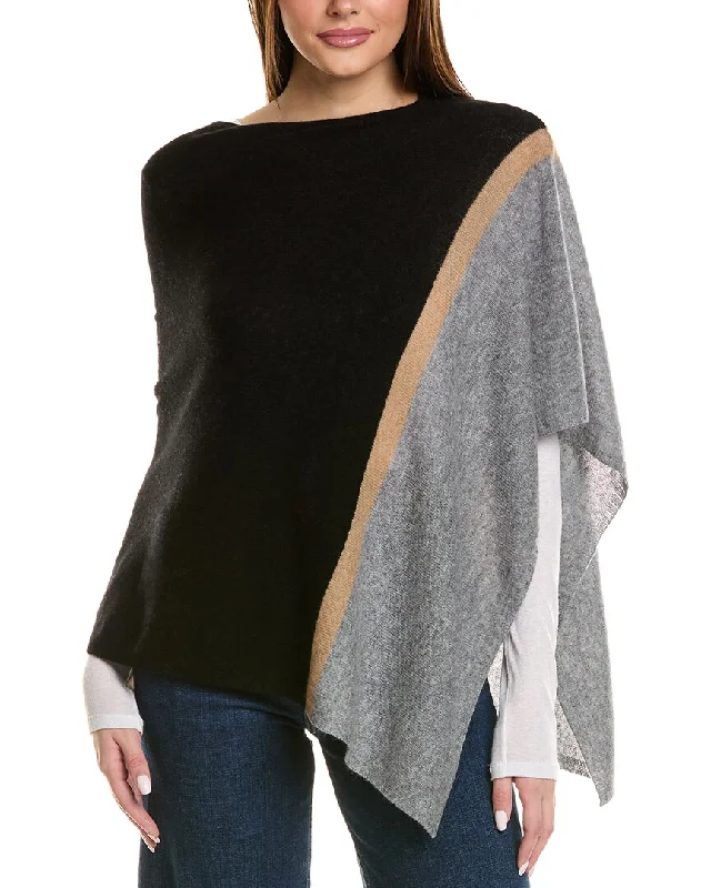 Trendy women’s clothing that suits every taste   Forte Cashmere Stripe Cashmere Poncho
