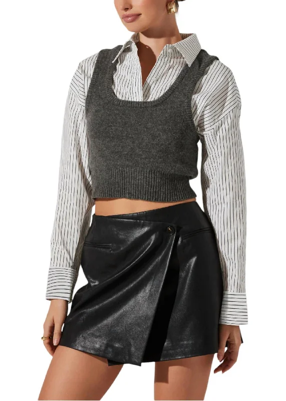 Essential women’s clothing for every season   Guinevere Layered Sweater In Grey Combo