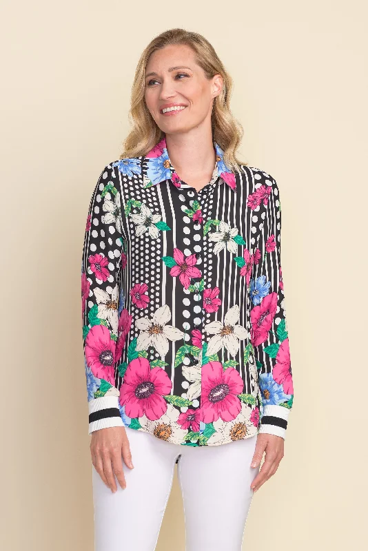 Effortlessly stylish outfits for the modern woman   Joseph Ribkoff Romantic Monochrome Print Blouse