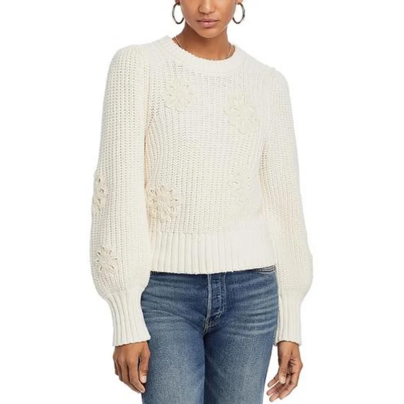Fashionable women’s clothing that makes you shine   Romy Womens Crochet Long Sleeve Pullover Sweater
