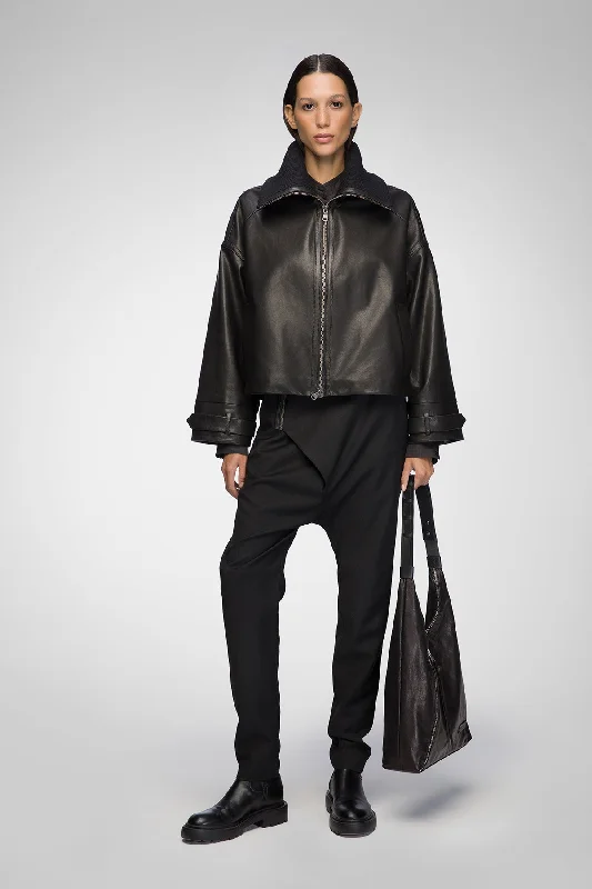 Dress up or down with these versatile pieces   Olga - Black Leather Jacket