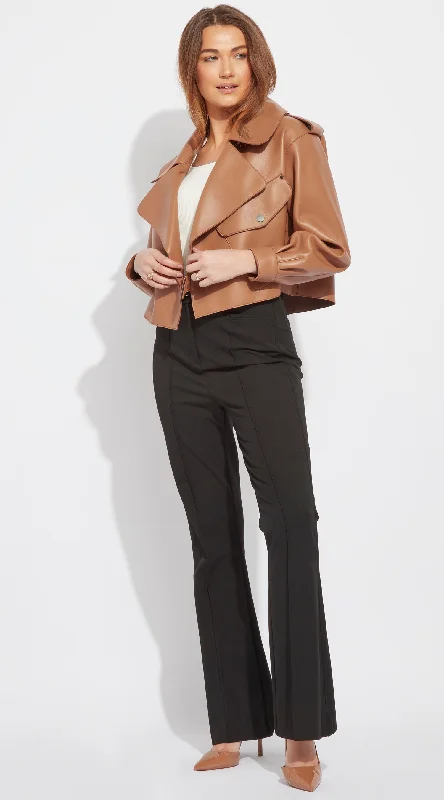 Elegant evening wear for special events   OUTLET Luxy Oversized Leather Jacket - Tan