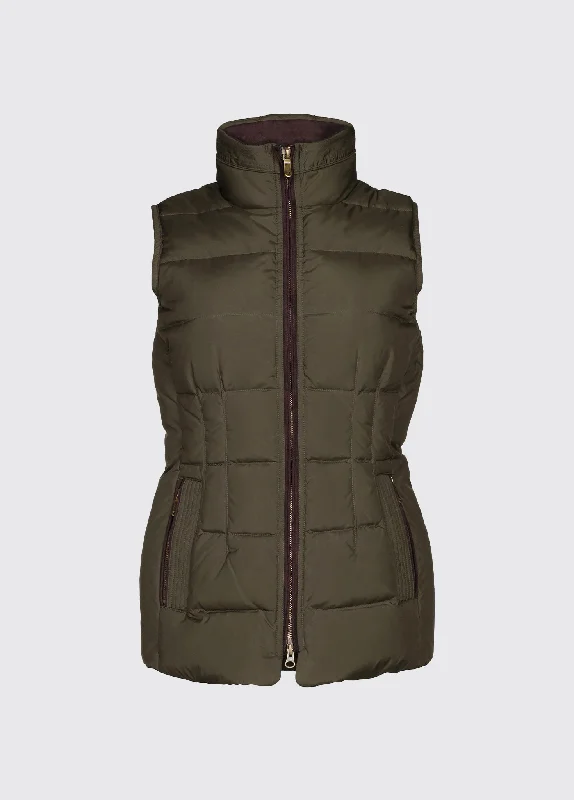 Discover the latest trends in women’s fashion   Spiddal Quilted Gilet - Olive