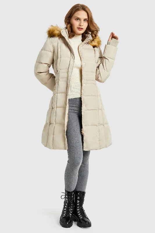 Effortlessly chic fashion for today’s woman   Long Faux Fur Hooded Down Coat