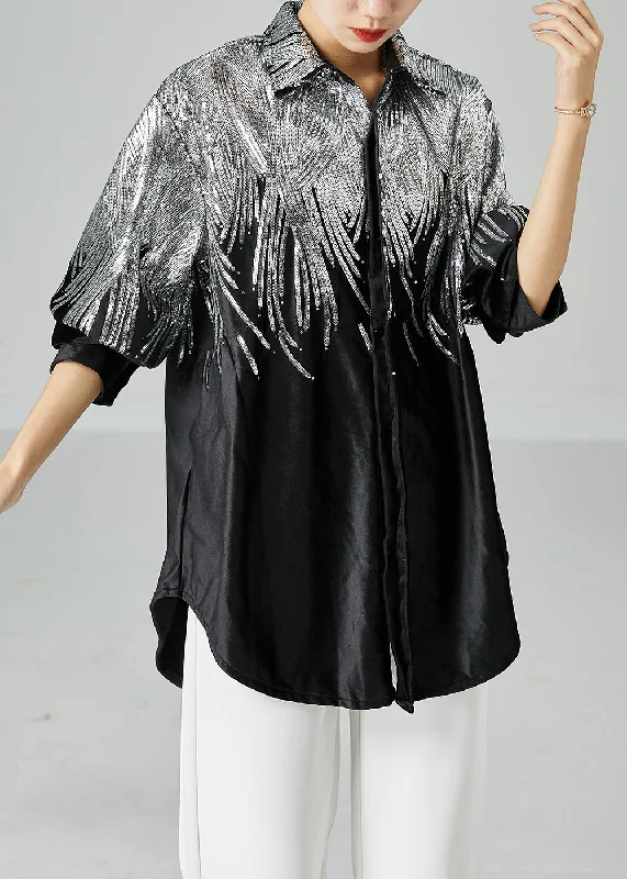 Elevate your look with premium women’s wear Stylish Black Oversized Sequins Spandex Coats Spring Elevate your look with premium women’s wear Stylish Black Oversized Sequins Spandex Coats Spring
