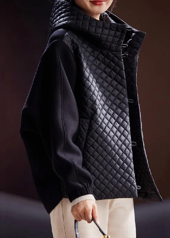 Casual yet chic women’s outfits for work or play Women Black Hooded Button Cotton Filled Coats Long Sleeve Casual yet chic women’s outfits for work or play Women Black Hooded Button Cotton Filled Coats Long Sleeve