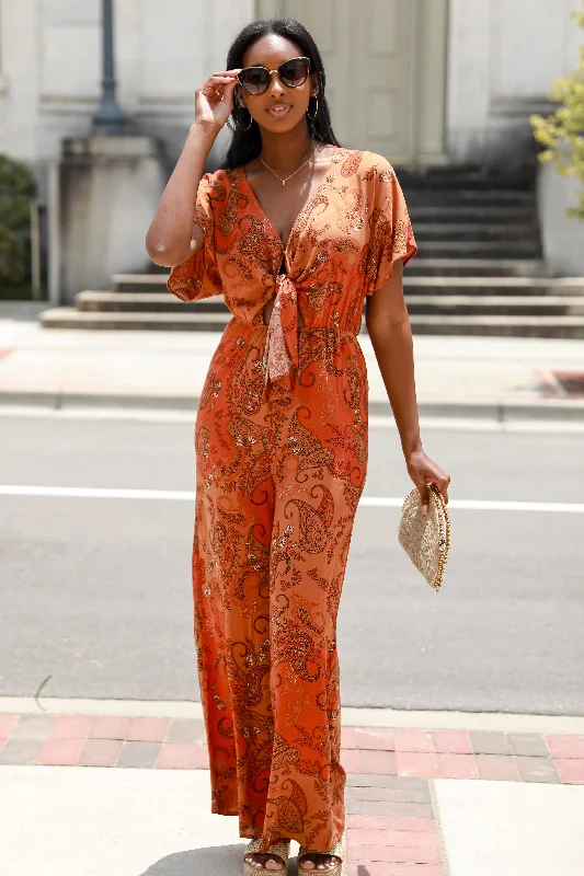 Casual yet chic women’s outfits for work or play FINAL SALE - Getaway Moves Paisley Jumpsuit Casual yet chic women’s outfits for work or play FINAL SALE - Getaway Moves Paisley Jumpsuit