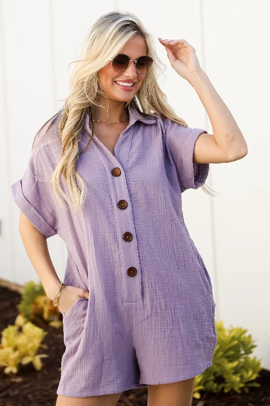 Essential women’s clothing for every season FINAL SALE - Playful Mood Lavender Linen Romper Essential women’s clothing for every season FINAL SALE - Playful Mood Lavender Linen Romper