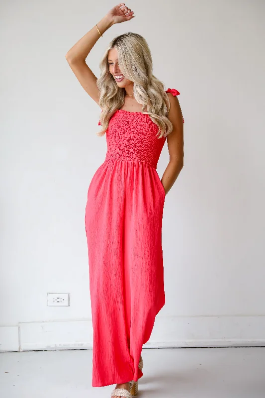 Fashion-forward styles that make a statement FINAL SALE - Significant Allure Coral Jumpsuit Fashion-forward styles that make a statement FINAL SALE - Significant Allure Coral Jumpsuit